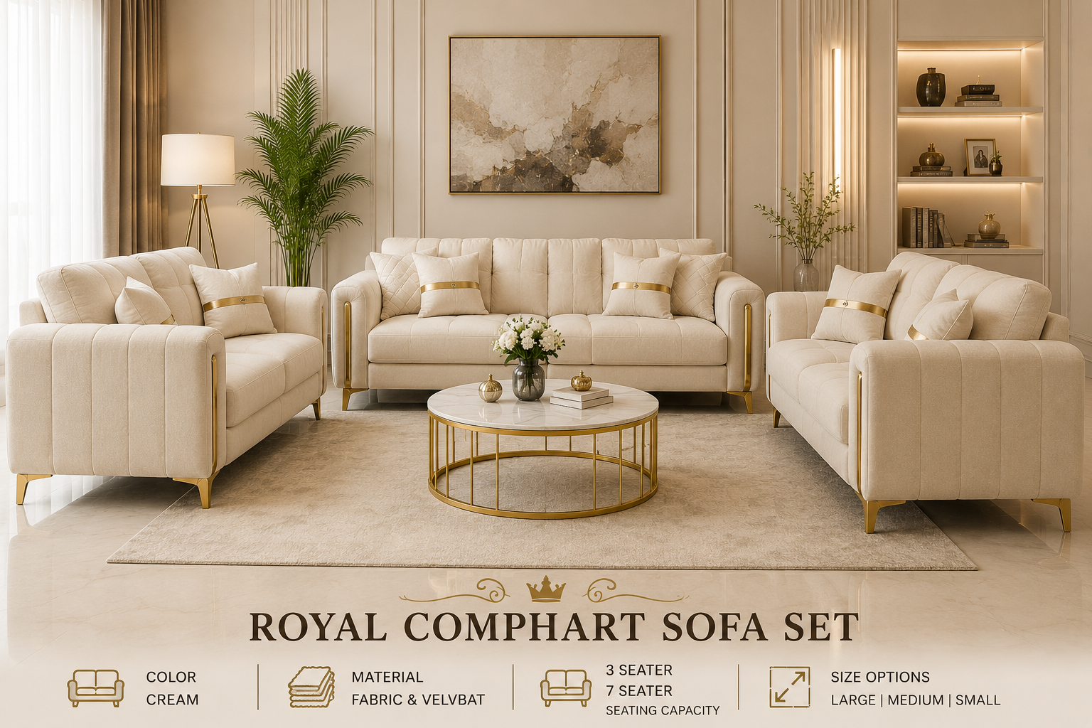 Royal Comfort Sofa Set - Image 4